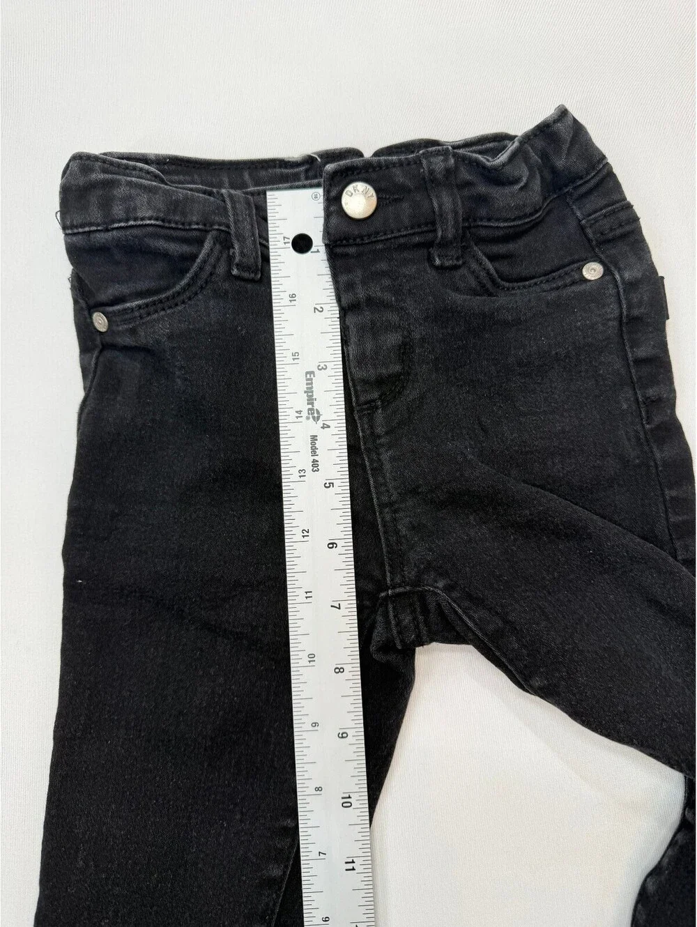 DKNY Kid's Jeans Distressed Denim Skinny Slim Stretch Size 4 Black